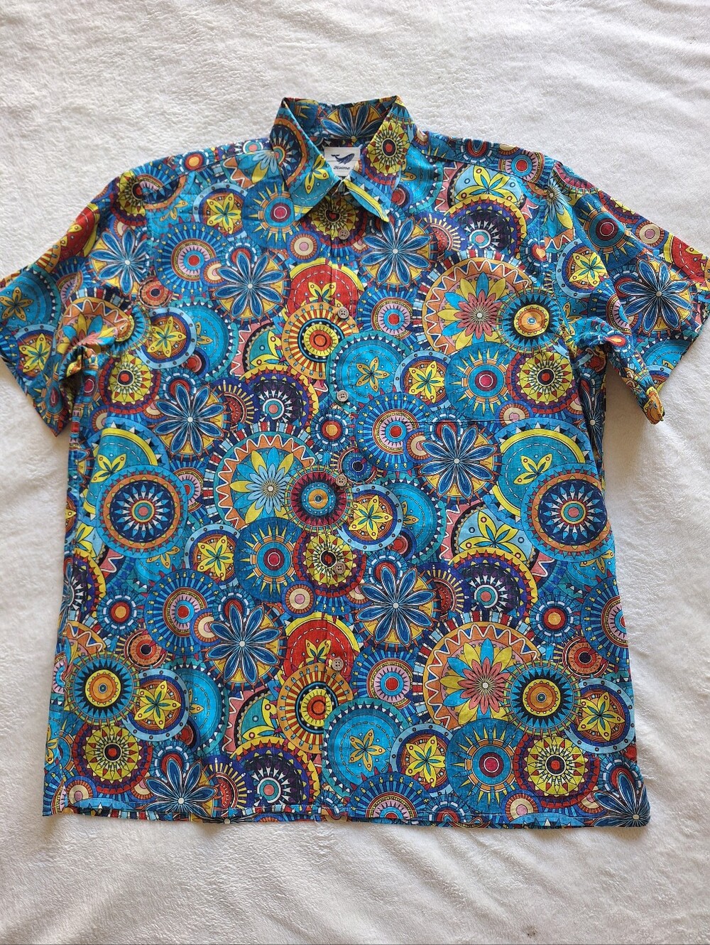 [BUNDLE OF 2] Yiume Men's Hawaiian Shirts XL 100% Cotton Mandala India Palace - Picture 3 of 14